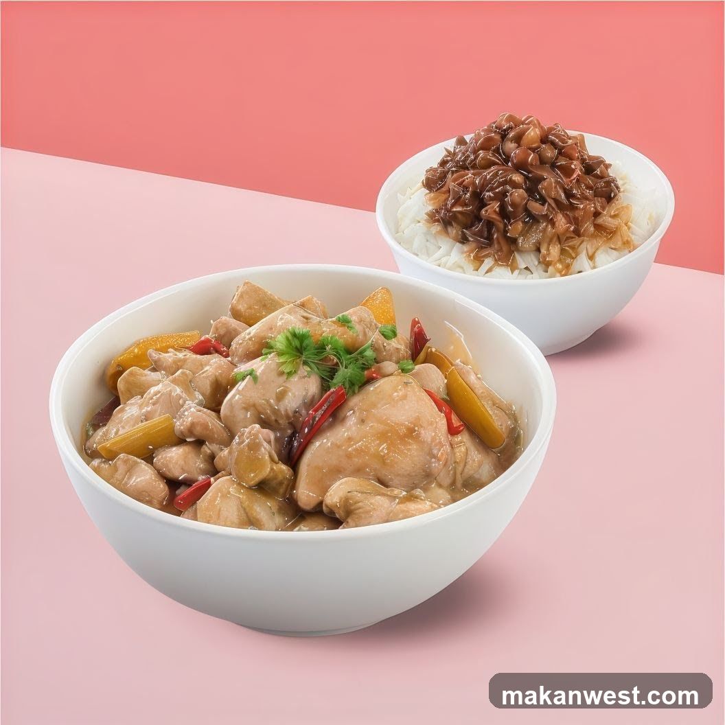 Stir-fried Chicken with Vegetables and Braised Tofu