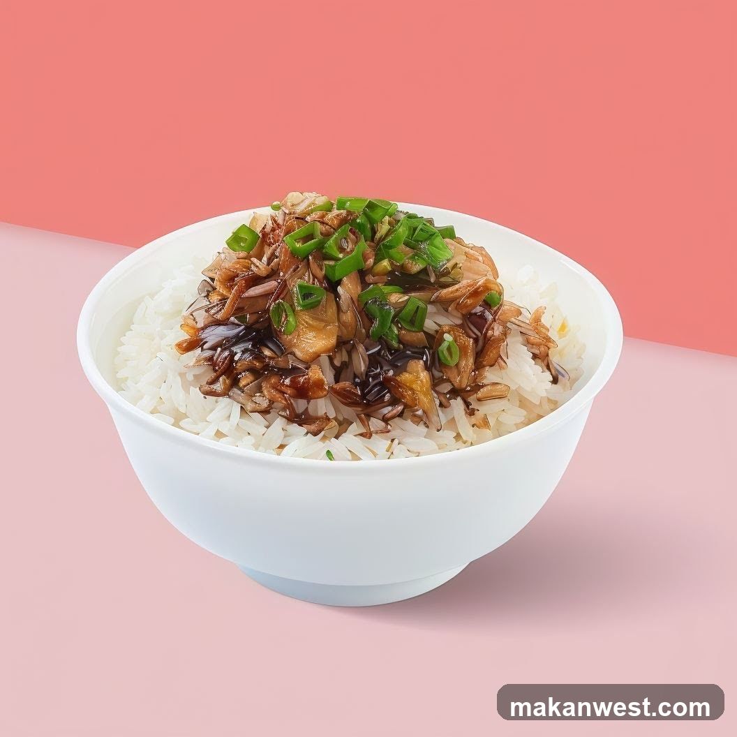 Bowl of Rice with Tofu and Sauce