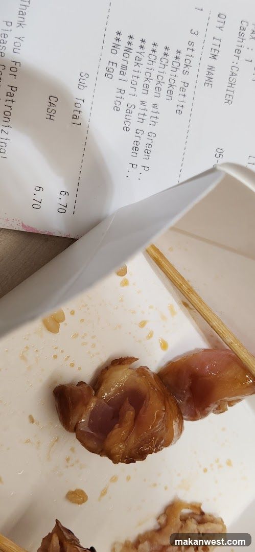 Chicken Skewer with Receipt