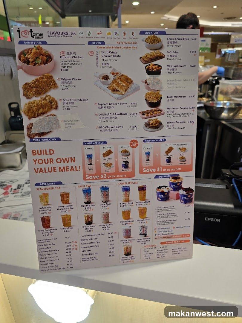 Taimei Stars Menu Board