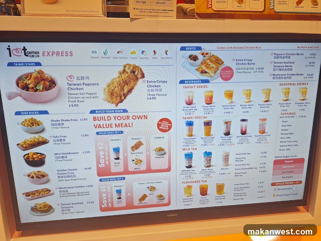 Taipei Express Menu Board