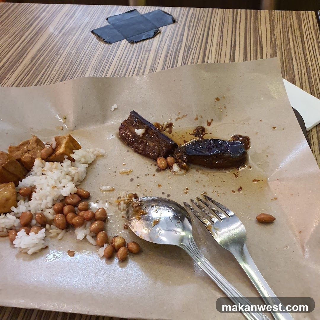 Leftover Meal on Brown Paper