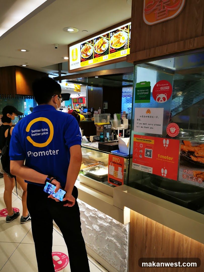 Food Court Interior with Staff and Counter