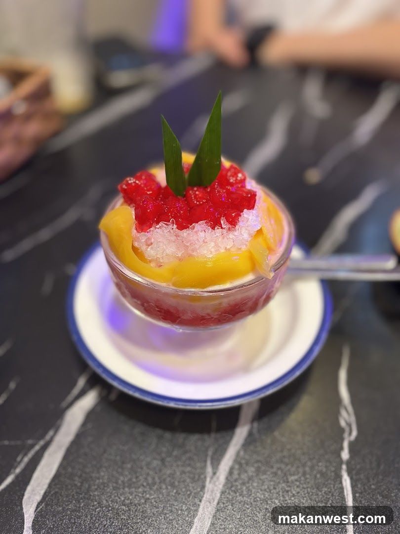 Fruit Dessert with Mango and Raspberry Topping