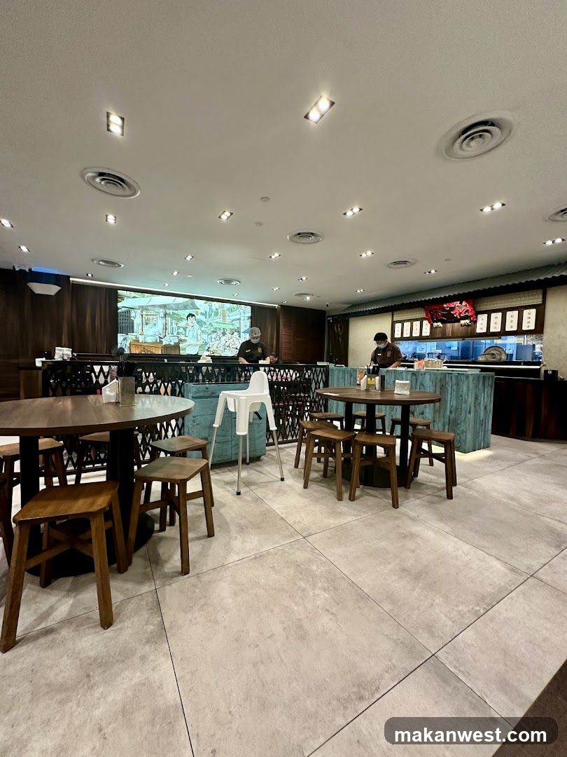 Restaurant Interior with Staff and Tables
