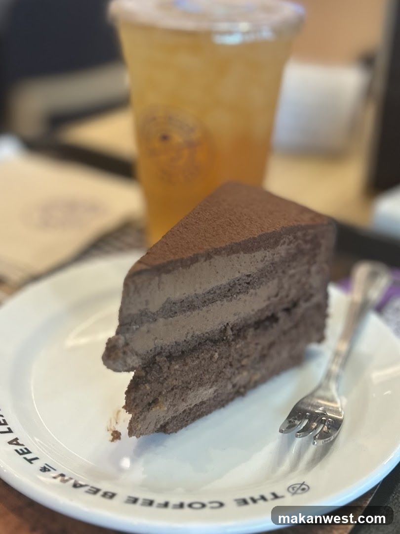 Chocolate Cake and Iced Drink