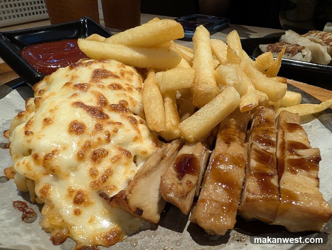 Grilled Chicken with Cheese and Fries
