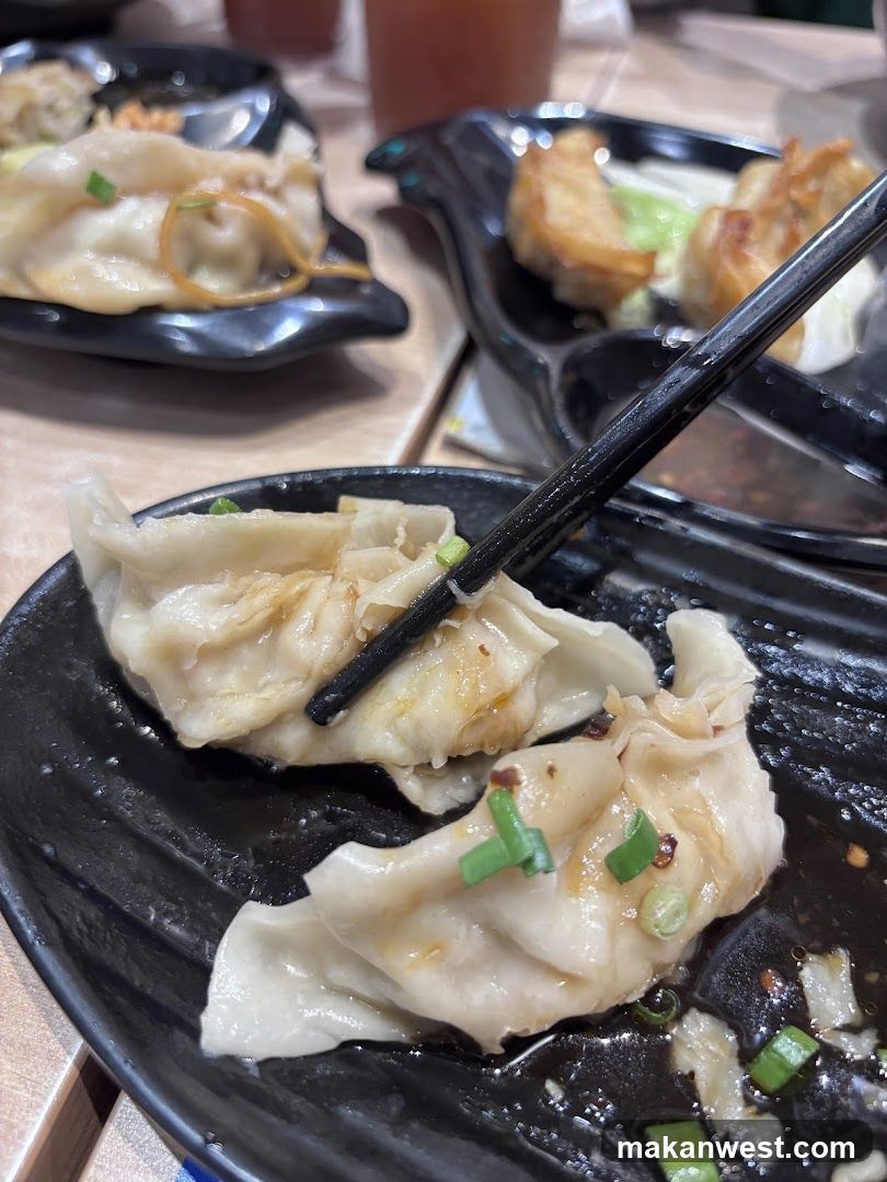 Dumplings on Black Plates