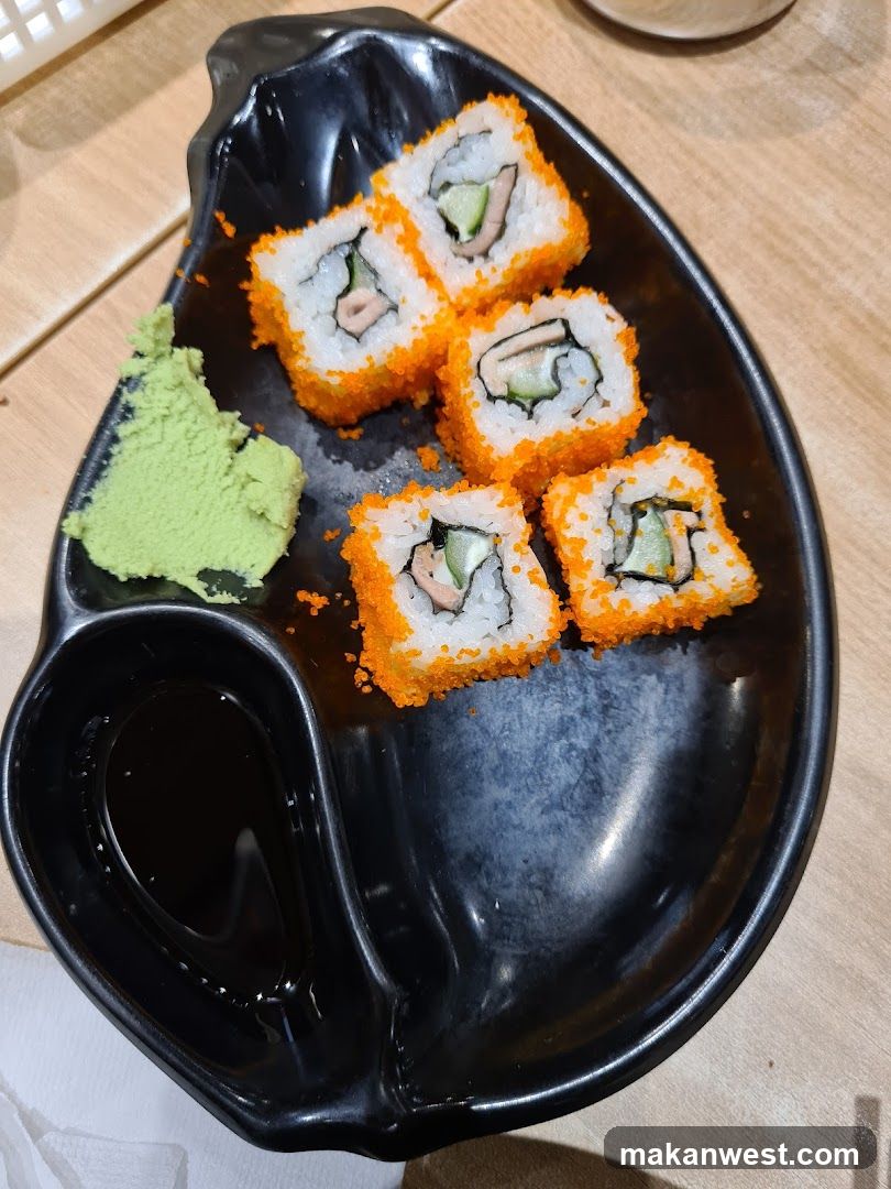 Sushi Platter with Wasabi and Soy Sauce