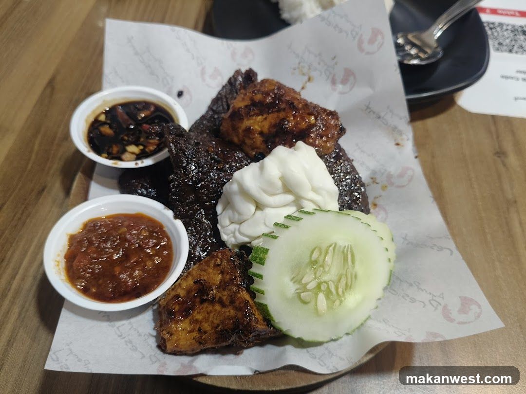 Grilled Meat Platter with Sauces and Garnish