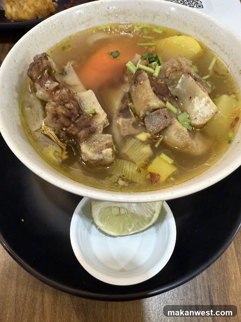 Bowl of Bone Broth with Lime