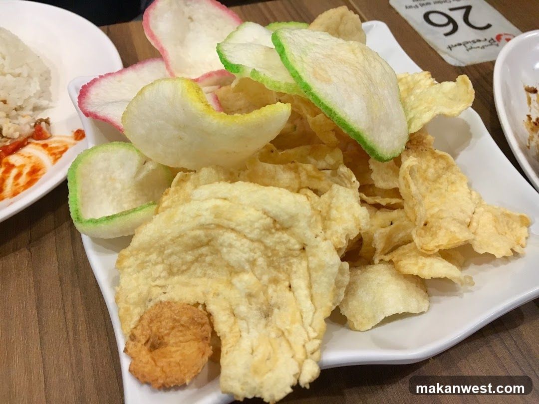 Fried Vegetable Chips and Rice