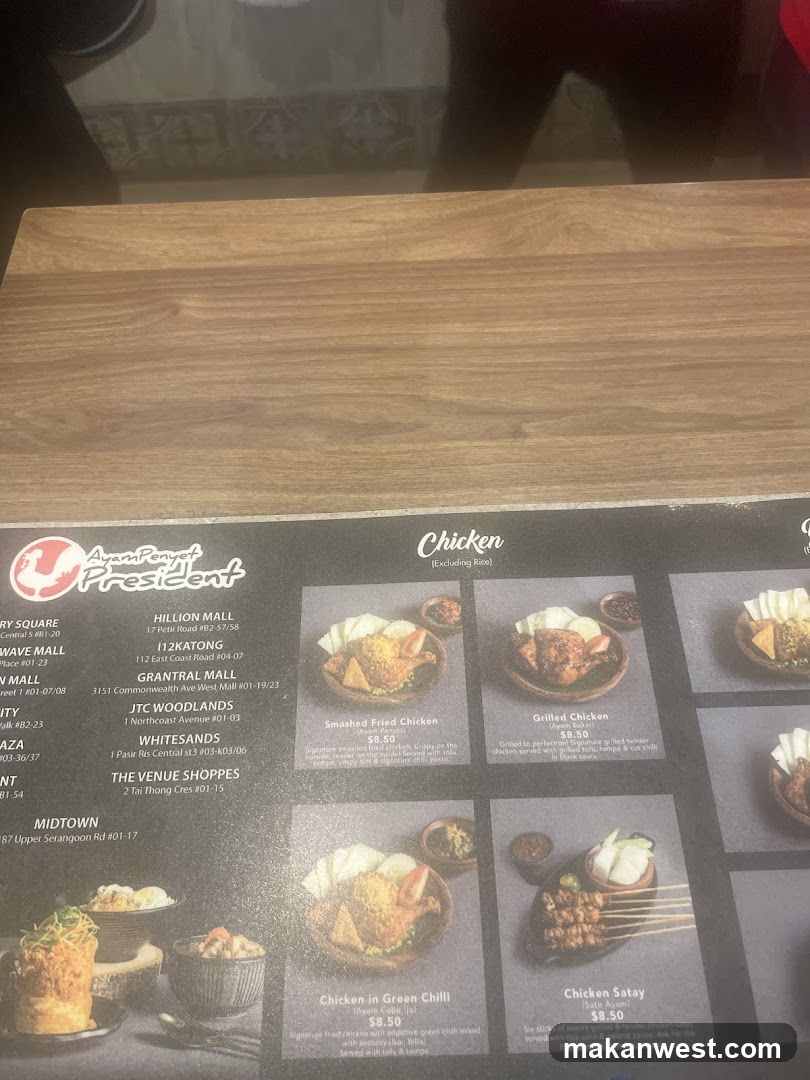 Ayam President Menu