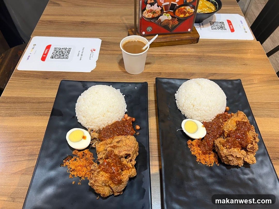Fried Chicken Rice Plate with Sauce and Egg