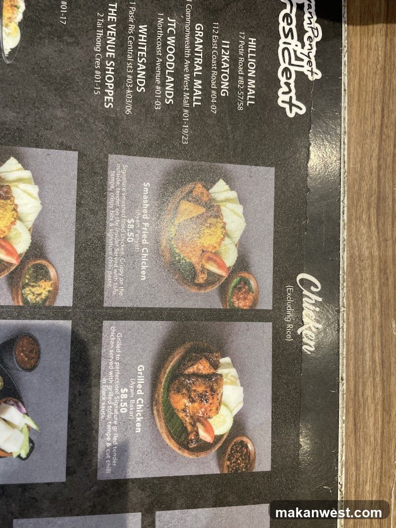 Restaurant Menu Page
