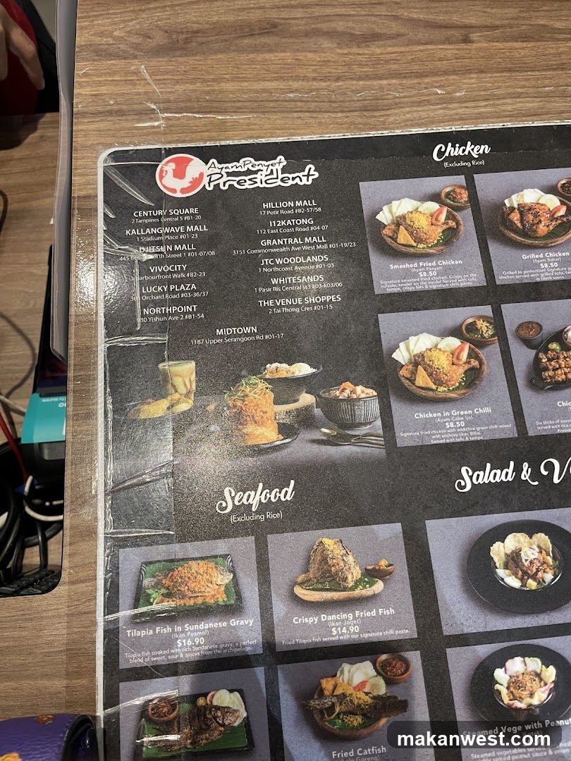Avenue President Menu