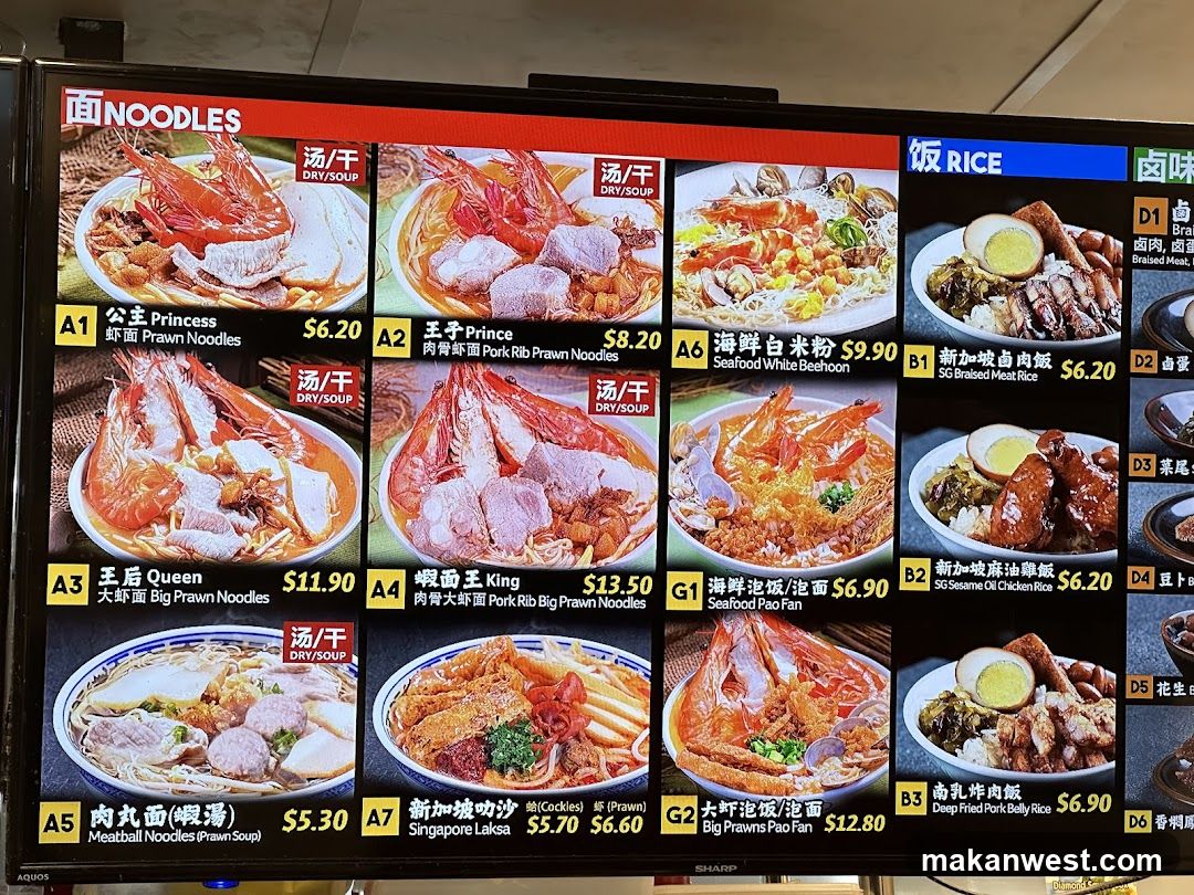 Noodle and Rice Menu Board