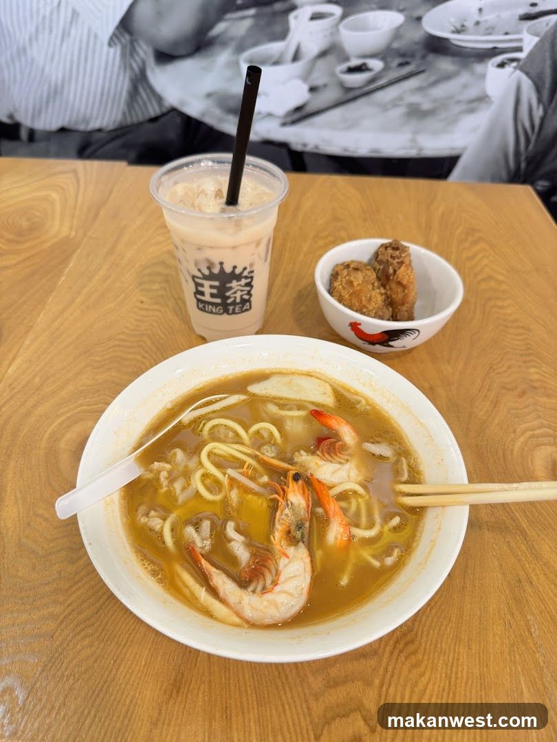 Noodle Bowl with Shrimp and King Tea