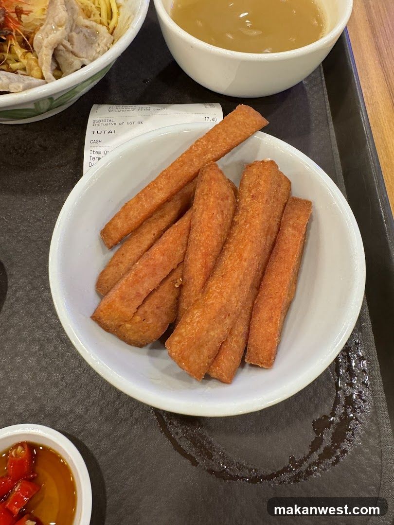 Fried Food with Receipt