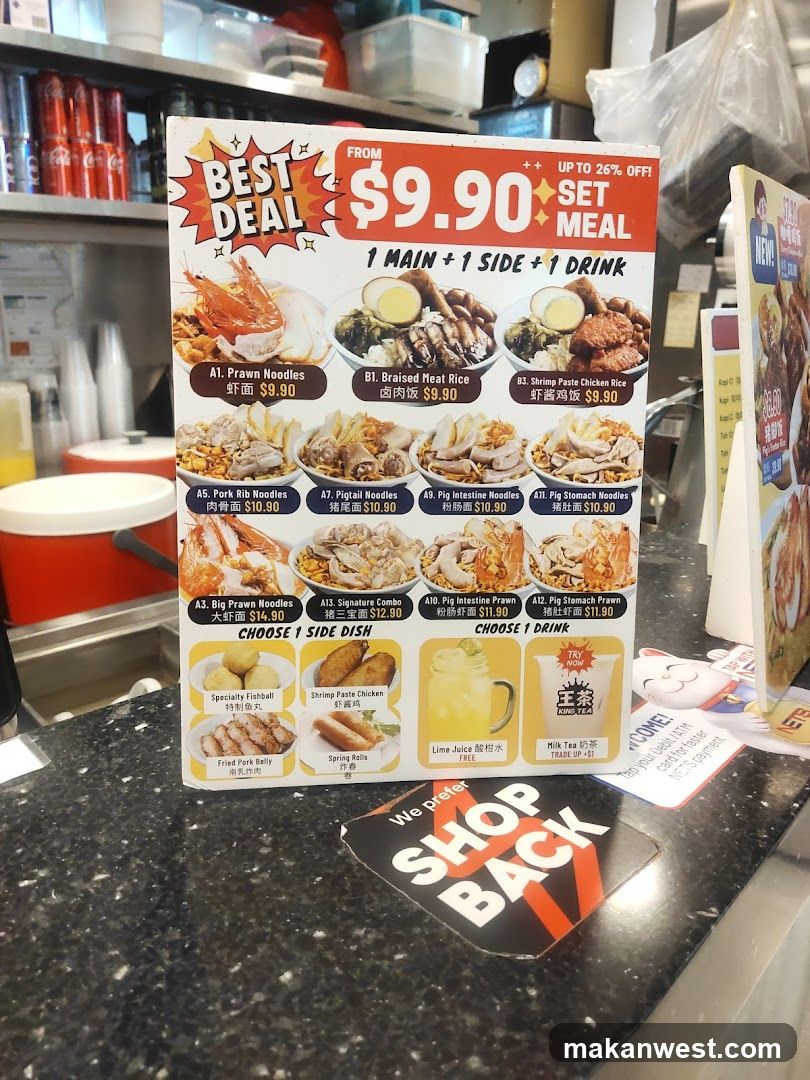 $9.90 Set Meal Menu Board