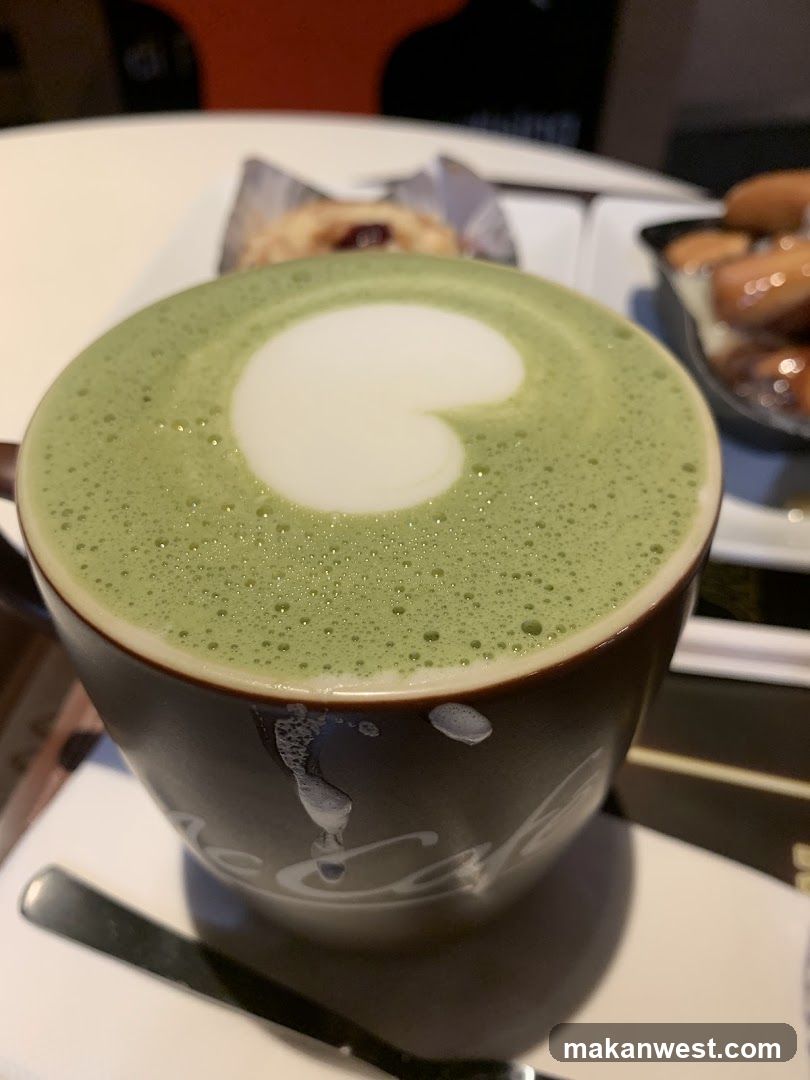 Matcha Latte with Heart Design