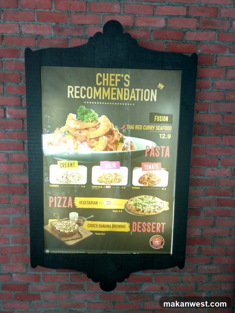 Chef's Recommendation Menu Board