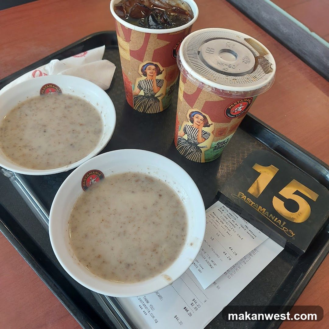Breakfast Tray with Porridge and Drinks