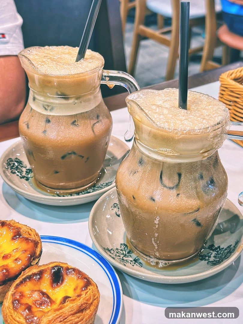 Iced Coffee and Egg Tarts
