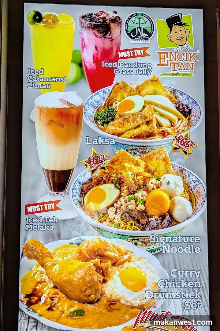 Encik Tan Restaurant Menu Board