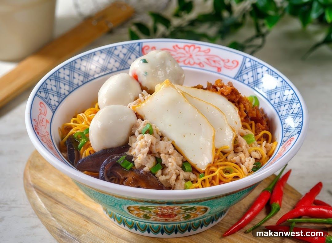 Noodle Bowl with Fish Balls and Tofu Skin