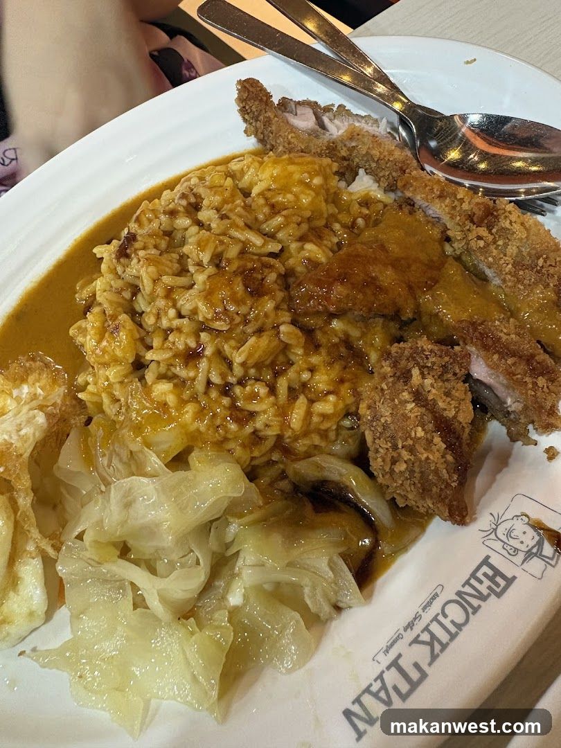 Crispy Pork Cutlet with Rice and Cabbage