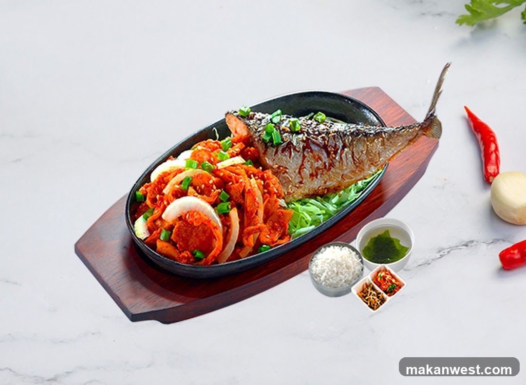 Grilled Fish with Kimchi and Rice