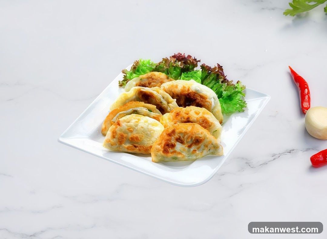Pan-Fried Dumplings with Garnish