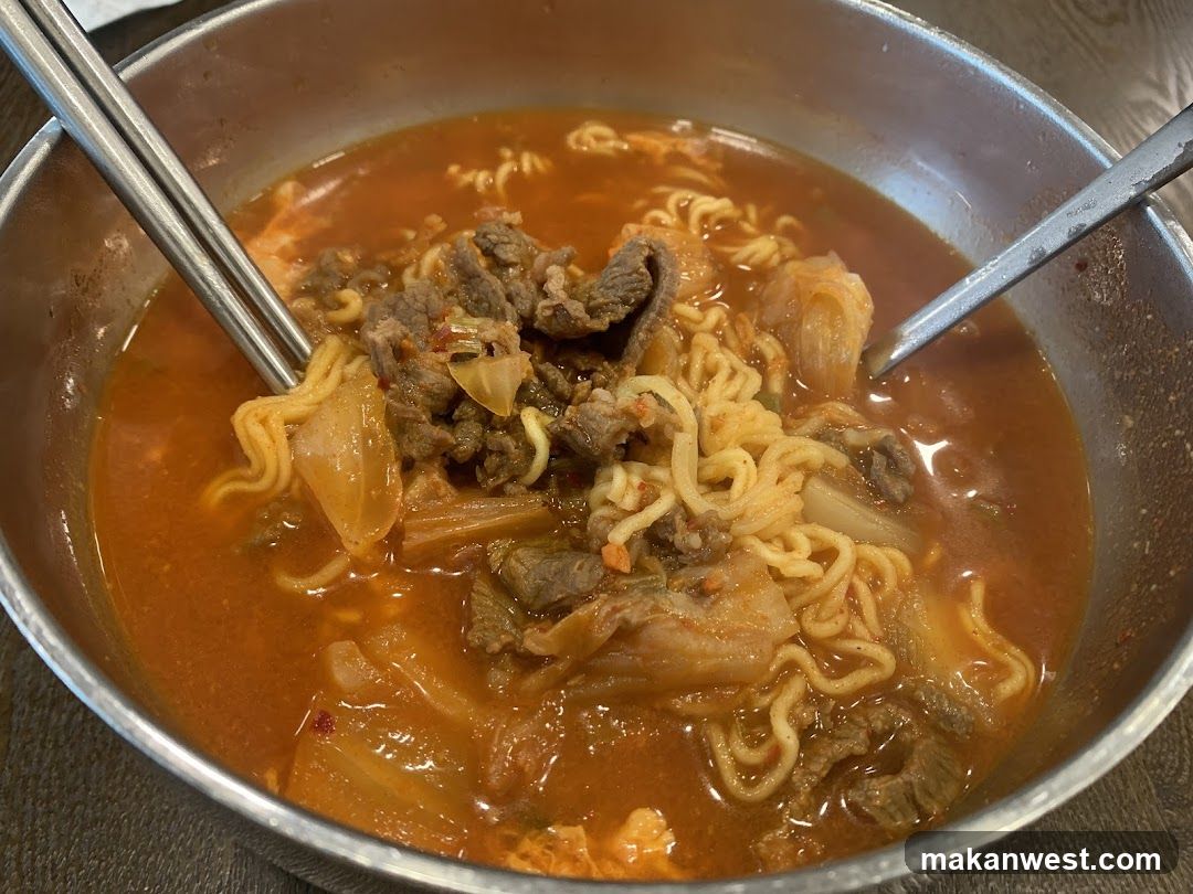 Spicy Ramen Bowl with Beef and Kimchi