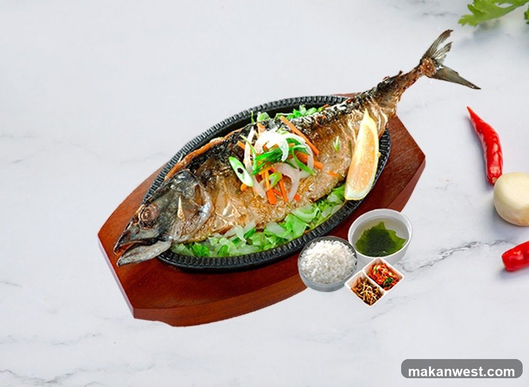 Grilled Fish with Garnish and Sides