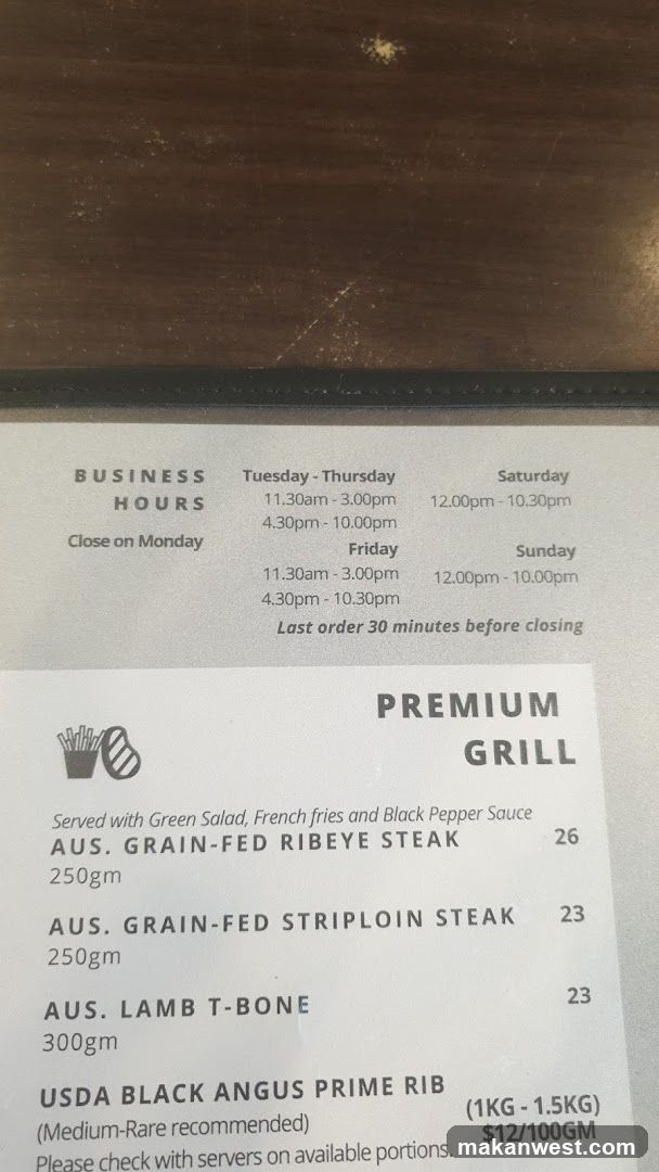 Premium Grill Menu