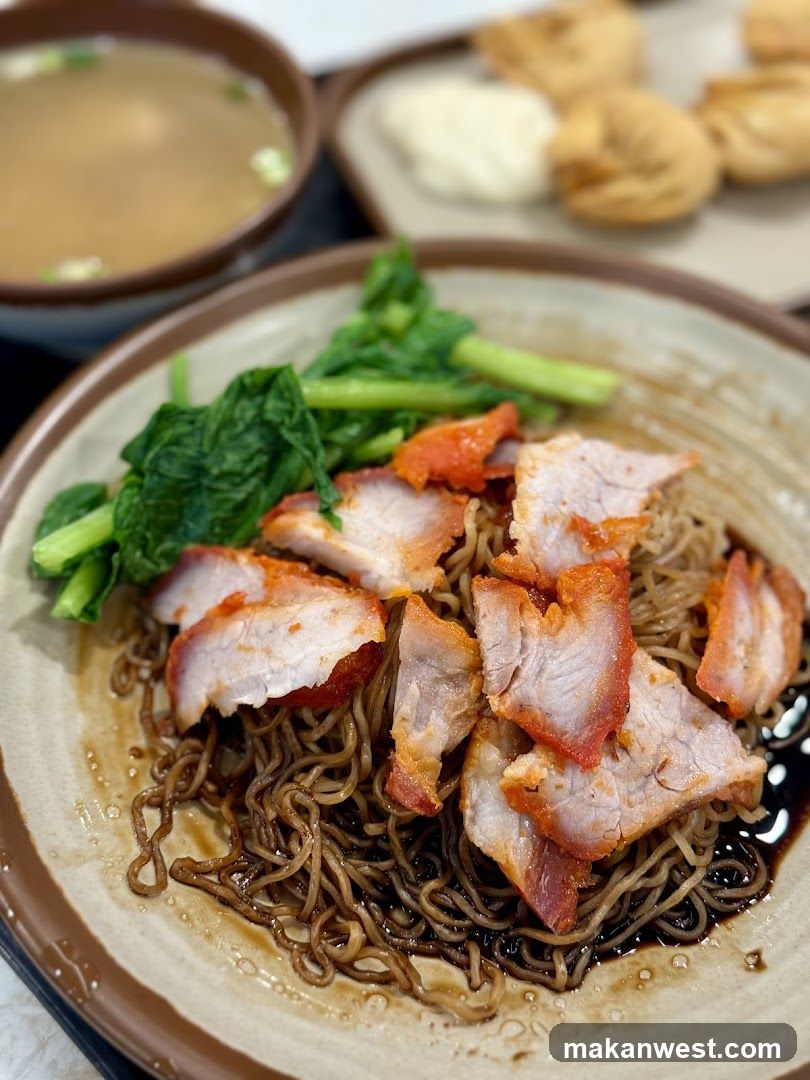 Noodle Dish with Roast Pork and Greens