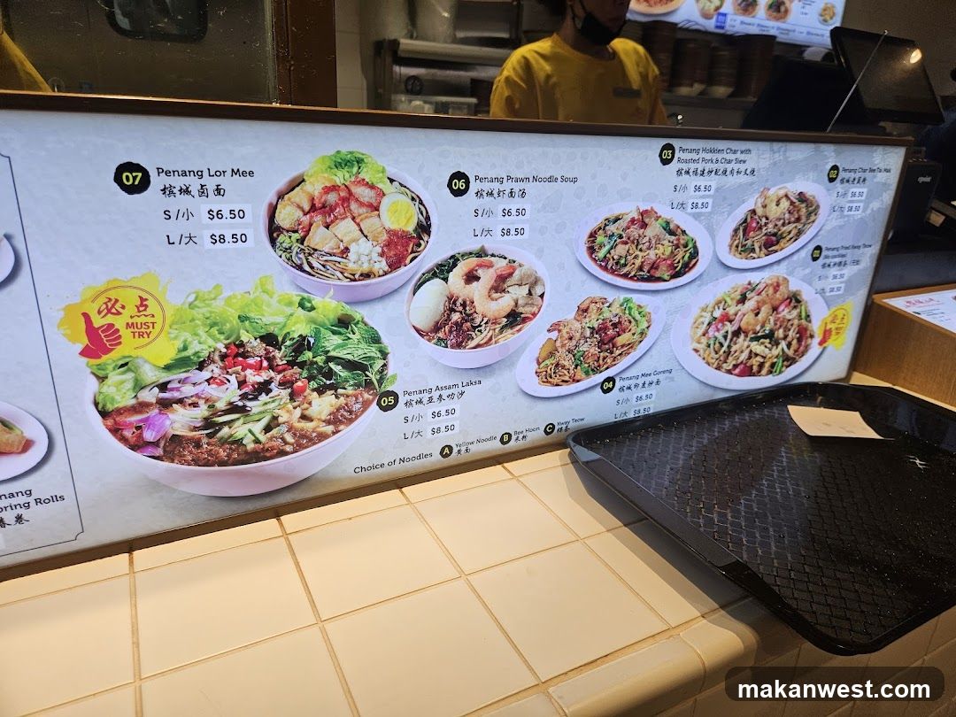 Penang Food Menu Board