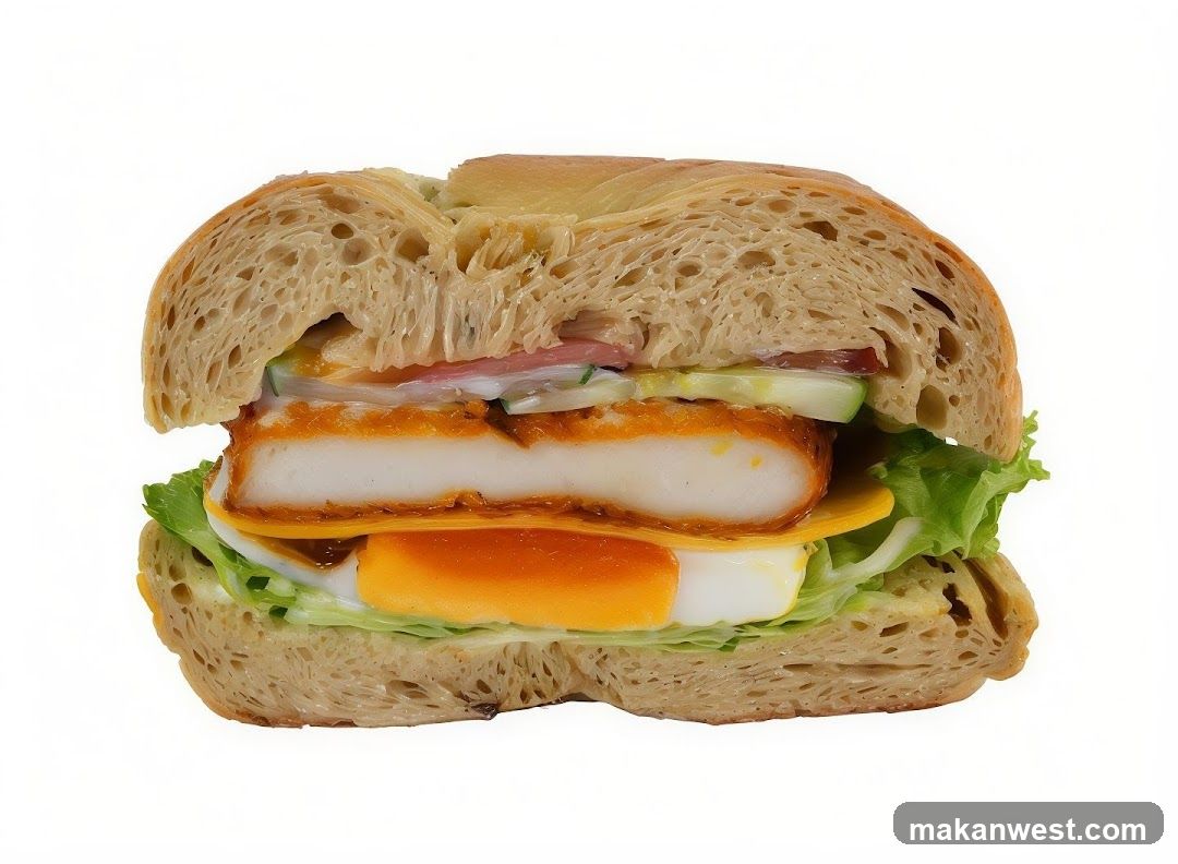 Chicken Sandwich Cut in Half