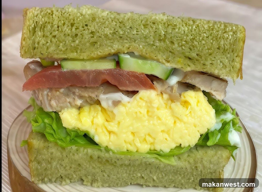 Green Bread Sandwich with Fillings
