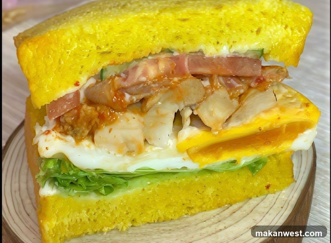 Egg Sandwich with Ham and Cheese