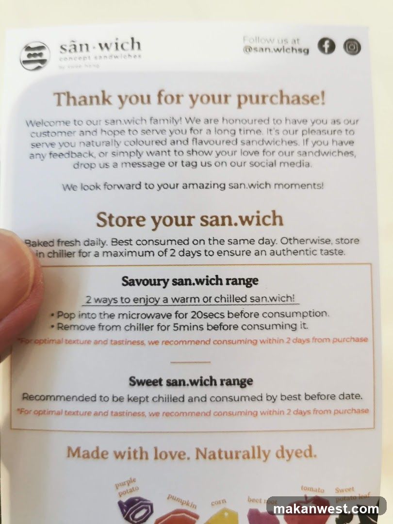 san.wich thank you card