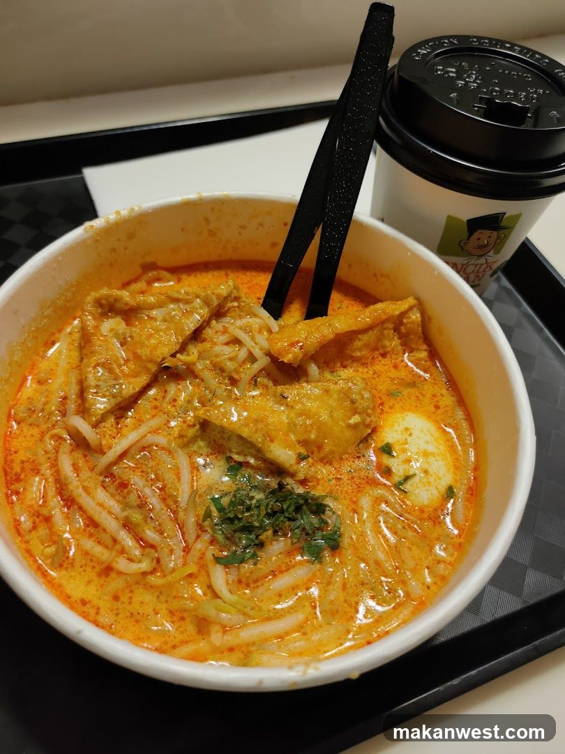Spicy Noodle Bowl with Coffee