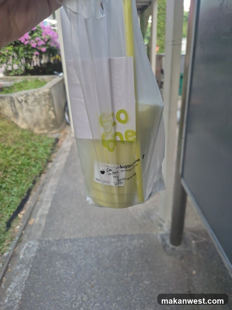 Beverage in plastic bag