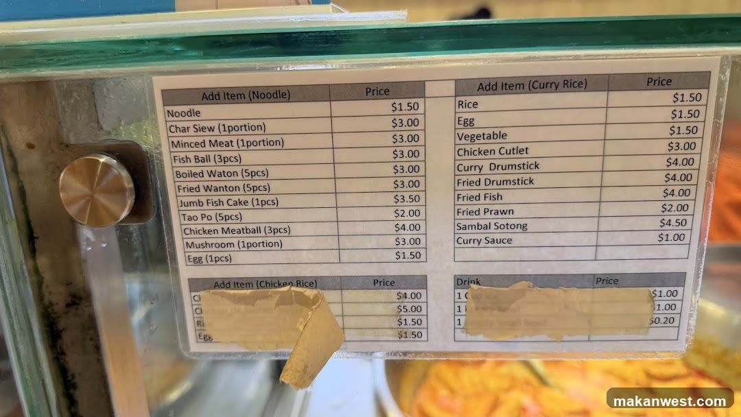 Noodle and Curry Rice Menu Board