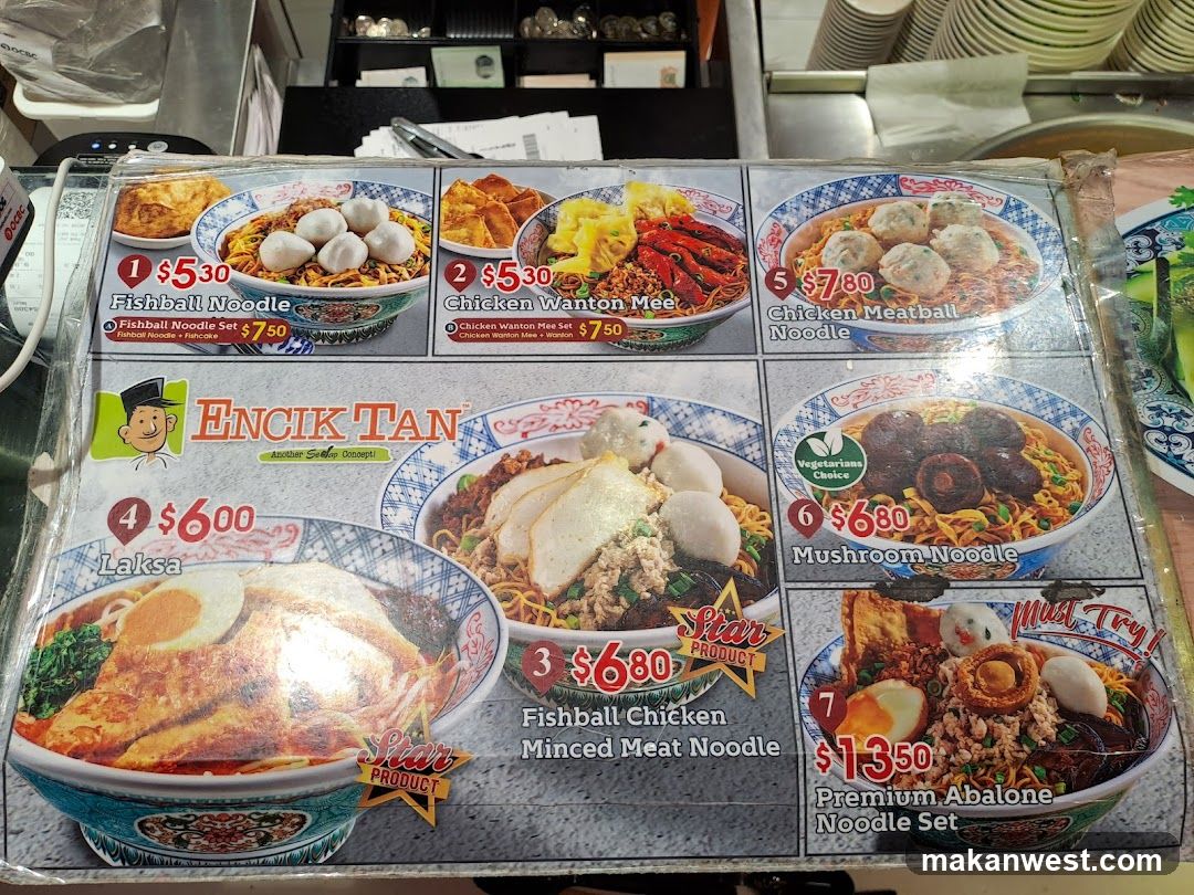 Encik Tan Noodle Menu