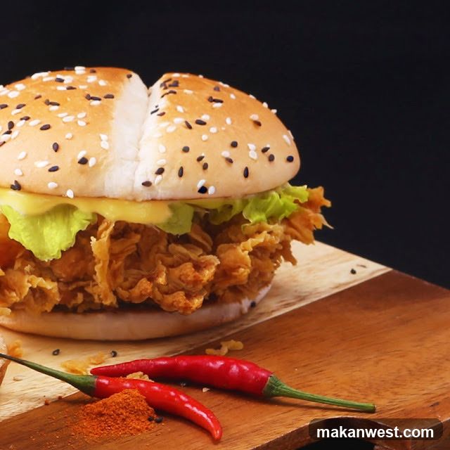 KFC Chicken Sandwich with Chili Peppers