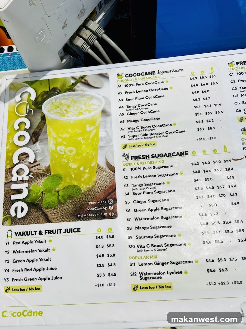 CocoCane Menu