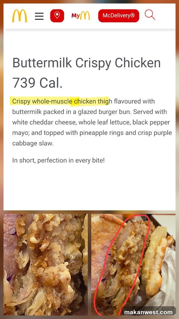 McDelivery App Screenshot - Buttermilk Crispy Chicken