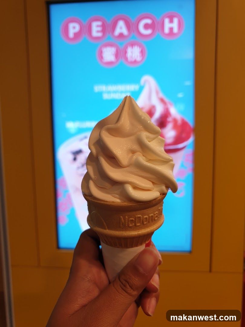 Peach Ice Cream Cone